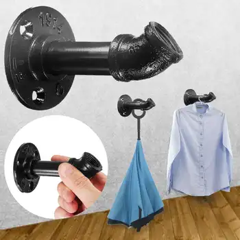 

2Pcs Black Iron Industrial Pipe Shelf Bracket Holder Rack L Bracket Vintage Retro Wall Floating Shelf Home Decor Storage Holder