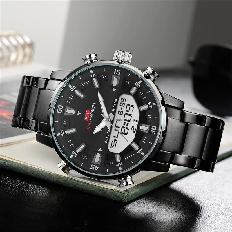 KAT-WACH Watch Male 2021 Sports Digital Watches Men Waterproof Steel Military Quartz Watch For Men Wristwatch Relogio Masculino 3