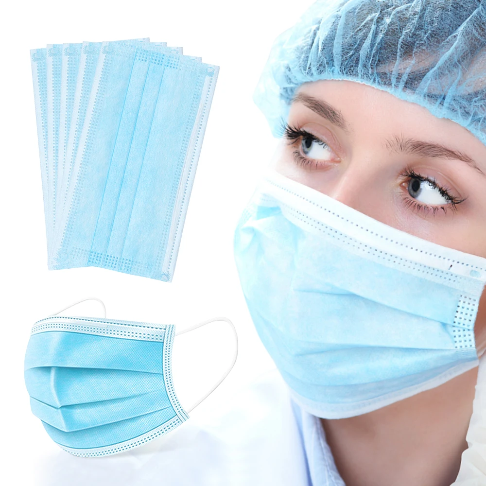 

50pcs In Stock Disposable Masks Anti-dust Soft Breathable Respirator Mask Dustproof Anti-bacterial Protective Mask Fast Shipping