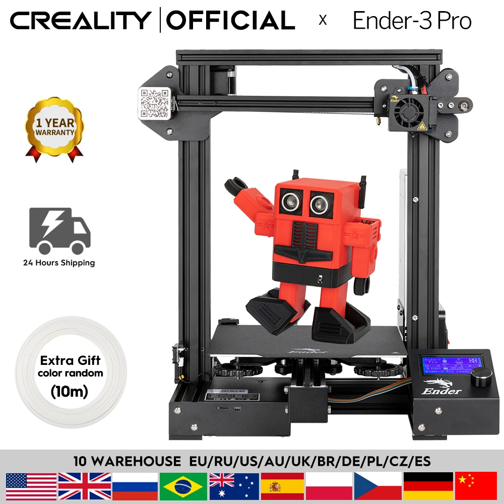 US $199.00 CREALITY 3D Ender3 Pro Printer Printing Masks Magnetic Build Plate Resume Power Failure Printing KIT Mean Well Power Supply
