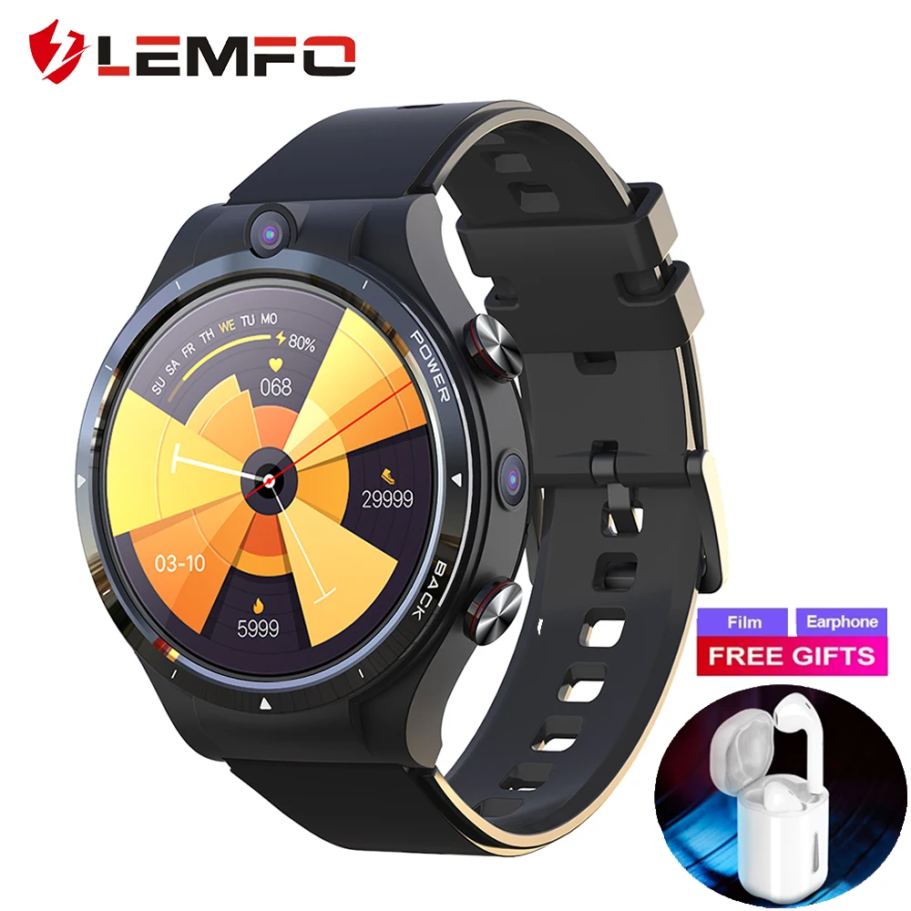 US $189.99 LEMFO LEM15 Smart Watch 4G Android 107 Helio P22 Chip 4G 128GB LTE 4G SIM 900mAh Power Bank 2021 Dual Camera for Men