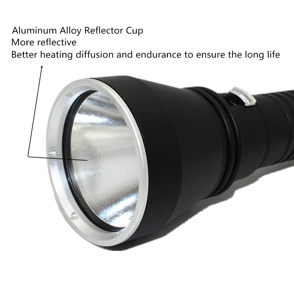 DL0071 Scuba Diving XHP70 Flashlight with Stemless Switcher (13)