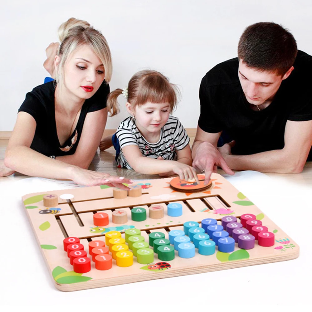 

Wooden Digitals Alphabet Learning Arithmetic Maze Matching Board Kids Math Educational Toys Brain Development Toys for Children
