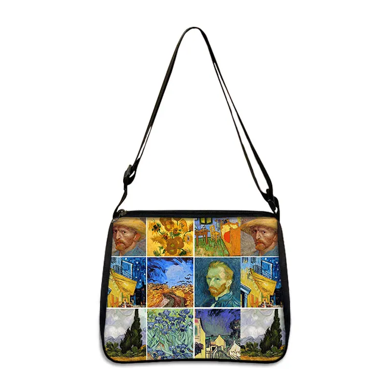 Van Gogh Art Famous Paintings Handbag Women Shoulder Bags Oil Painting Starr Night / Mona Lisa Shopping Bag Canvas Tote Bags 