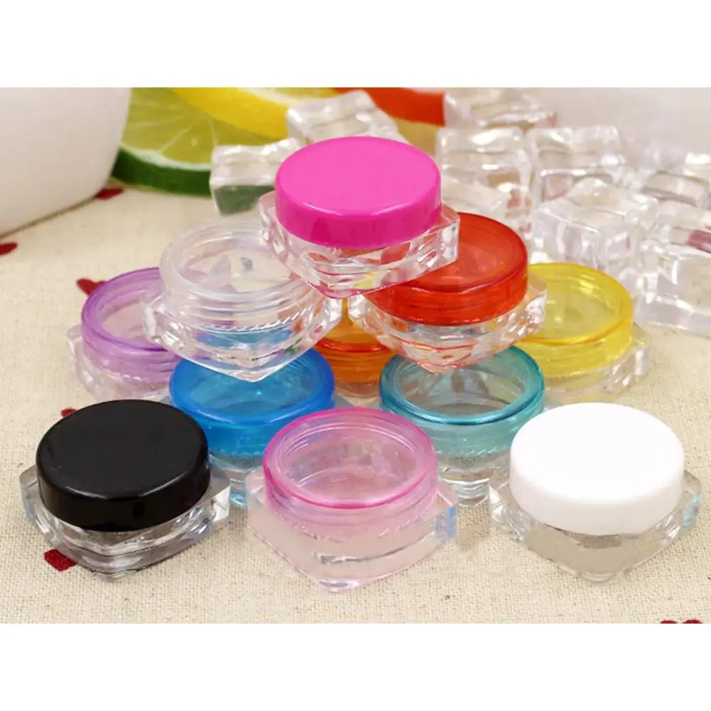 

1PC Spray Bottle Transparent Small Square Cosmetic Empty Eyeshadow Lip Power Face Cream Container Travel Bottle 3g/5g
