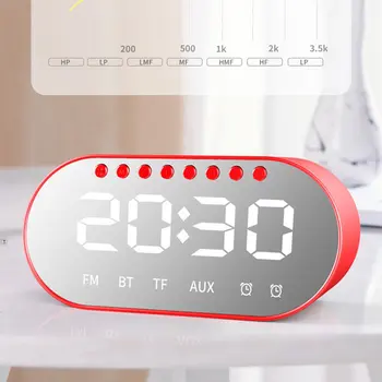 

LED Mirror Alarm Clock with Dimmer Snooze Wireless Speaker for Bedroom Office Travel Digital Home Decoration Clock