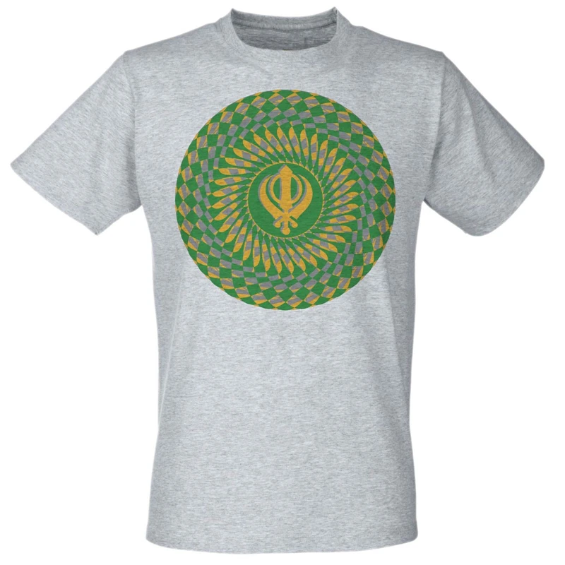 Серый духовный Psy-Trance Khanda Sikh футболка психоделический Goa Мандала свитшот-футболка