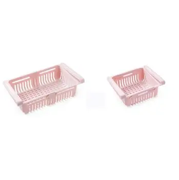 

d Stretchable Refrigerator Organizer Drawer Basket Refrigerator Spacer Layer Storage Rack