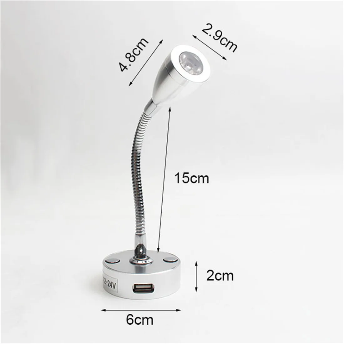 LED Wall Lamp Wall Sconces Light Wall Lamp Flexible Reading Light DC12V 24V Touch Dimmable led Wall Lamp Flex Neck USB Output Socket 3000K 6000K LED USB Reading Light