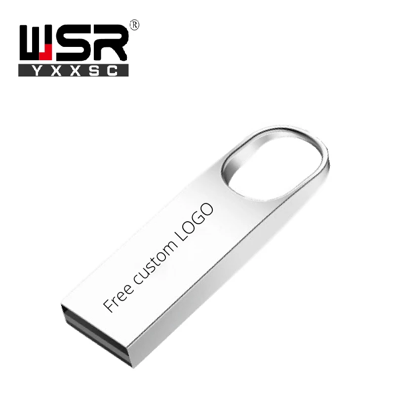 

New mini metal waterproof usb2.0 flash drive 32gb disk on key memory pen drive 4gb 8gb 16gb 64gb best gift silver usb free logo