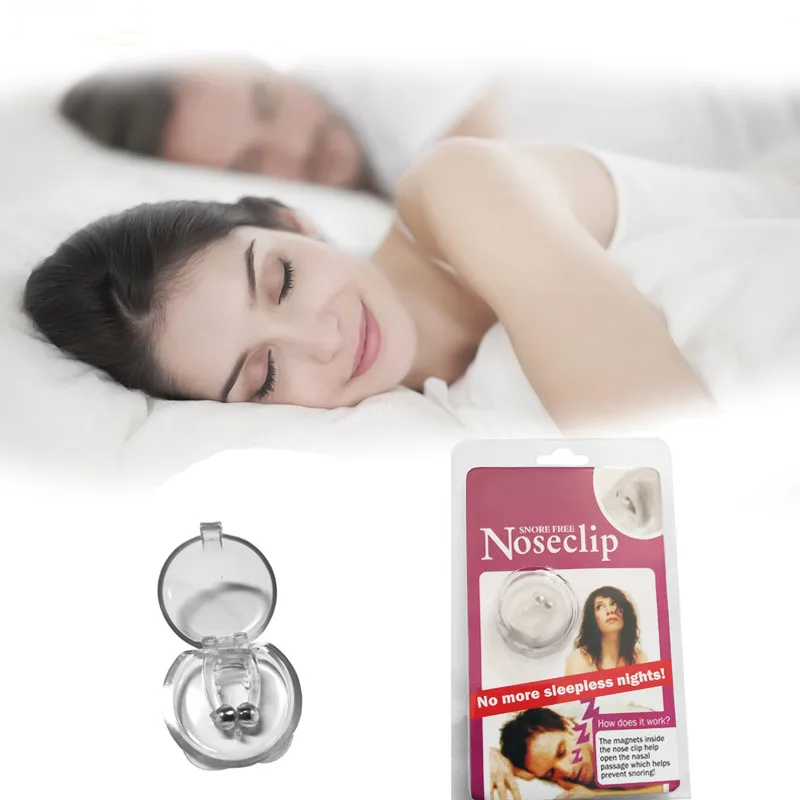 

Silicone Magnetic Anti Snore Stop Snoring Nose Clip Sleep Tray Sleeping Aid Apnea Guard Night Device with Case