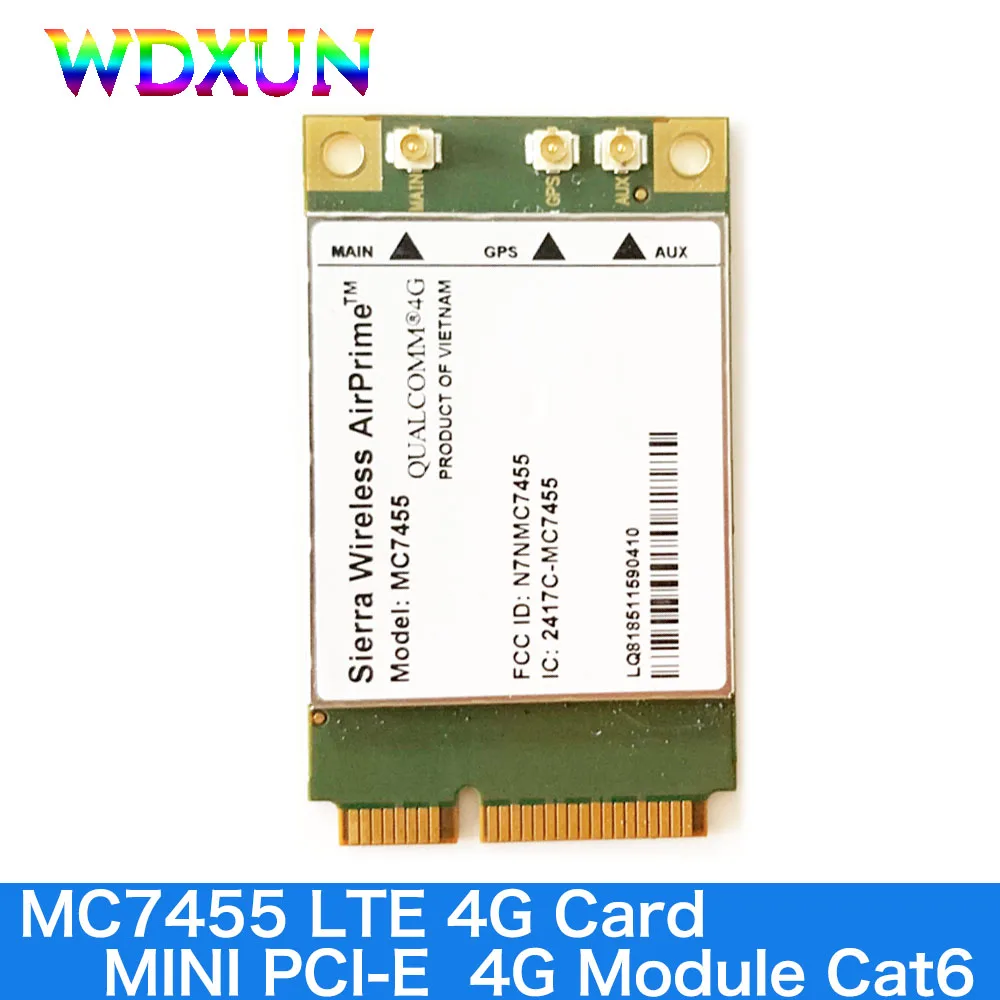 Sierra Wireless AirPrime MC7455 MINI PCIe FDD / TDD LTE 4G модуль CAT6 DC-HSPA + GNSS WWAN карта USB 3 0 MBIM интерфейс |