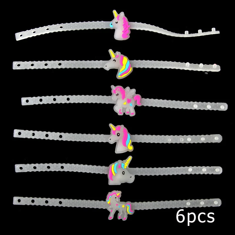 6 шт. светящаяся повязка на голову с кошачьими ушками и единорогом для девочек Детские вечерние праздничные Светящиеся в темноте повязка на голову аксессуары для волос на Хэллоуин и Пасху - Цвет: wristband