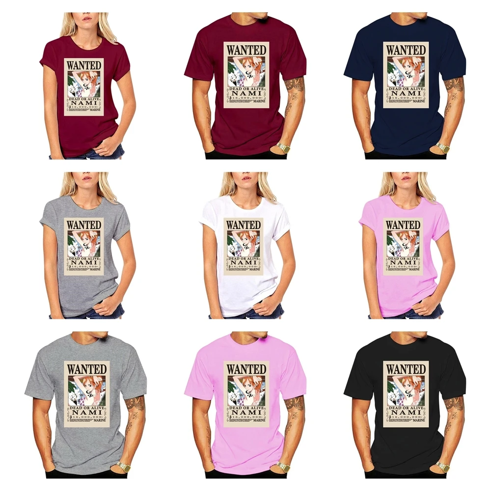 One Pieceナミポスターアニメ認可大人ジムクールtシャツ女性tシャツホワイトメンズtシャツサイズs Xxxl激安セール100 T Shirts Aliexpress