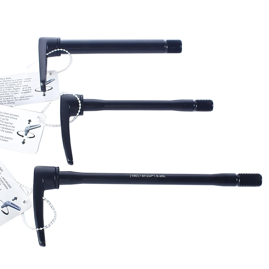 Bicycle Quick Release Thru Axle, Aluminum Rear Wheel Skewer, MTB Frame, 180x12mm, 125x12mm, 125x15mm