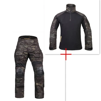 

New G3 Uniform Combat Shirt Pants with Knee Pads Military Airsoft Uniform Tactical Paintball Hunting Clothes BDU Camouflage