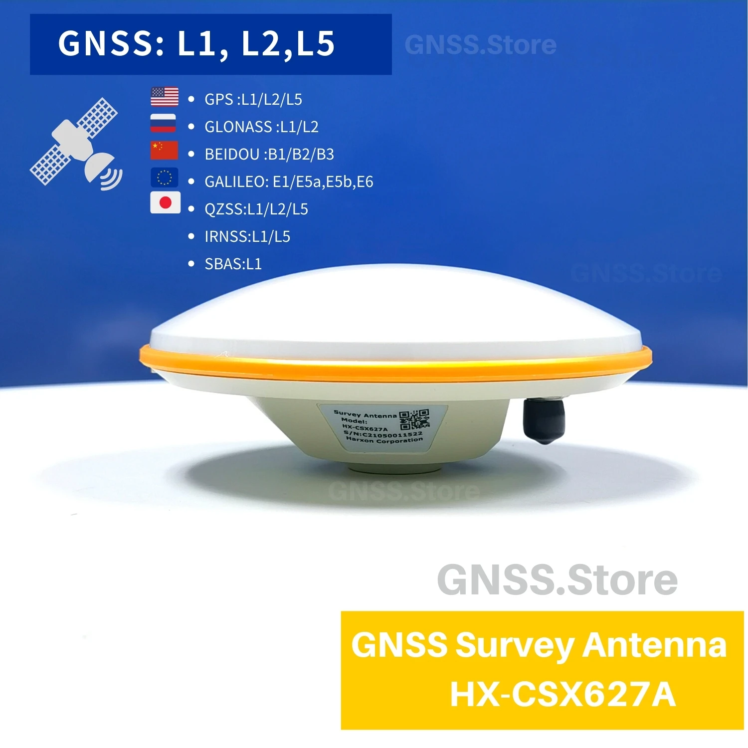 GPS L1 L2 L5 BDS GLONASS GALILEO QZSS BD982 BD970 용 고정밀 GNSS 안테나 측정 HX