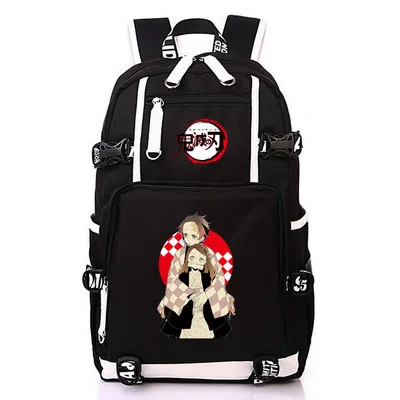 Мультяшная Студенческая школьная сумка на плечо Kimetsu no Yaiba Tanjiro Kamado Tanjirou Косплей рюкзак для ноутбука дорожные сумки - Цвет: 4