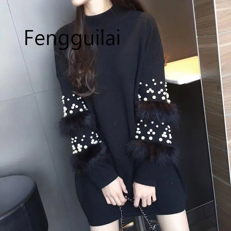 Pullover Women's Jumper Pearl loose rabbit fur Sweater Female Jumper Women Warm Sweaters thick Winter Knitted Oversized Sweat Pullover Women's Jumper Pearl loose rabbit fur Sweater Female Jumper Women Warm Sweaters thick Winter Knitted Oversized Sweat