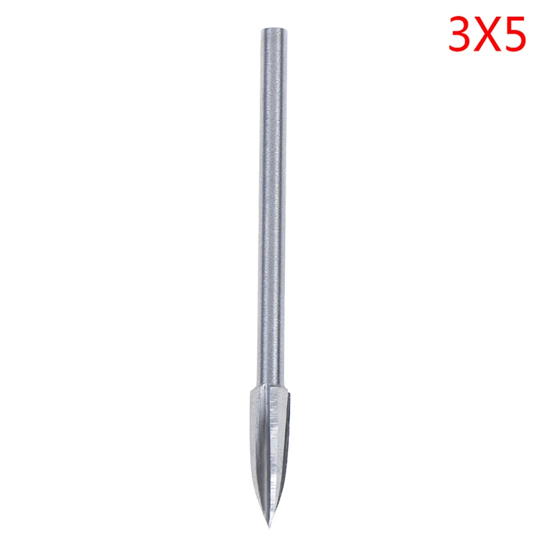 1PCS 3mm Shank 3-8mm Milling Cutters White Steel Sharp Three Blades Wood Carving Knives Edges Woodworking Tools