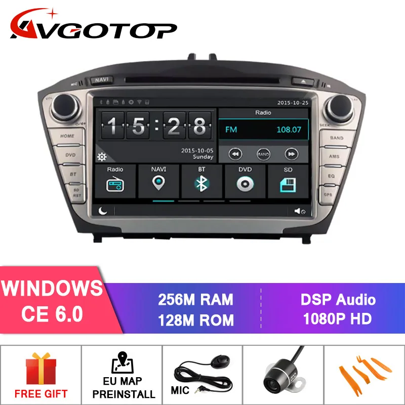 Excellent AVGOTOP Android 9 WINCE Car Radio DVD Player for HYUNDAI Ix35 TUCSON 2G 16G MP3 MP4 Bluetooth GPS Vehicle Multimedia 1