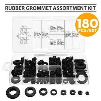 

180pcs Rubber Grommet Assortment Kit Set Electrical Wiring Gasket Firewall Hole Wire Gasket Kit For Cylinder Valve Water Pipe