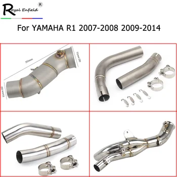 

Slip On For Yamaha R1 YZF-R1 1998 - 2014 Motorcycle Exhaust Muffler Escape Modified Stainless Steel Connector Middle Link Pipe