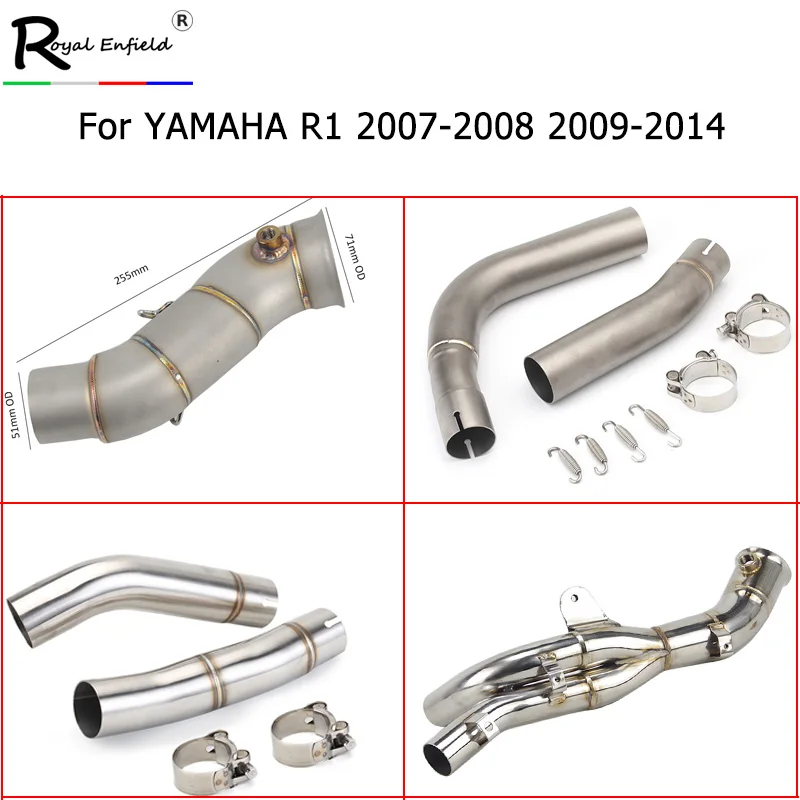 Выхлопной глушитель для мотоцикла Yamaha R1 YZF 1998 2014 модифицированный соединитель из