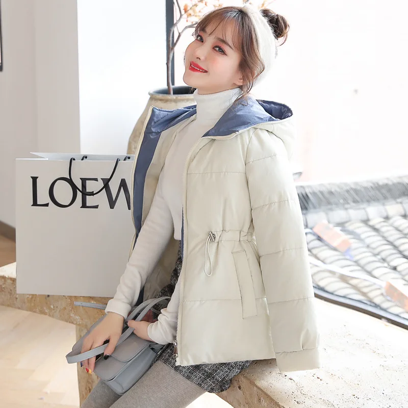 

2019 New Style Online Celebrity down Jacket Women's Short Short-height Dongdaemun Coat Korean-style Students Waist Hugging Cotto
