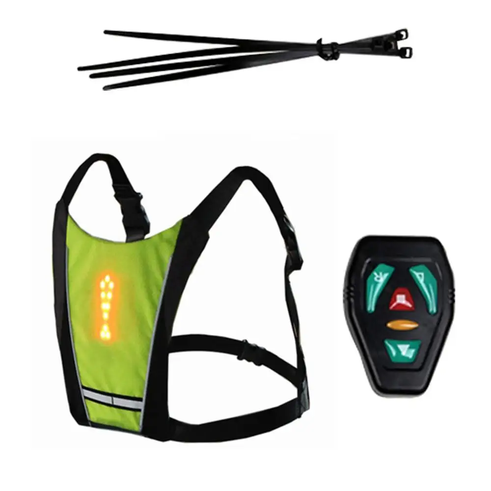 Черный Multi-function Wireless Remote Control LED Light-emitting Vest Cornering Lamp LED Backstrap T - Цвет: Черный