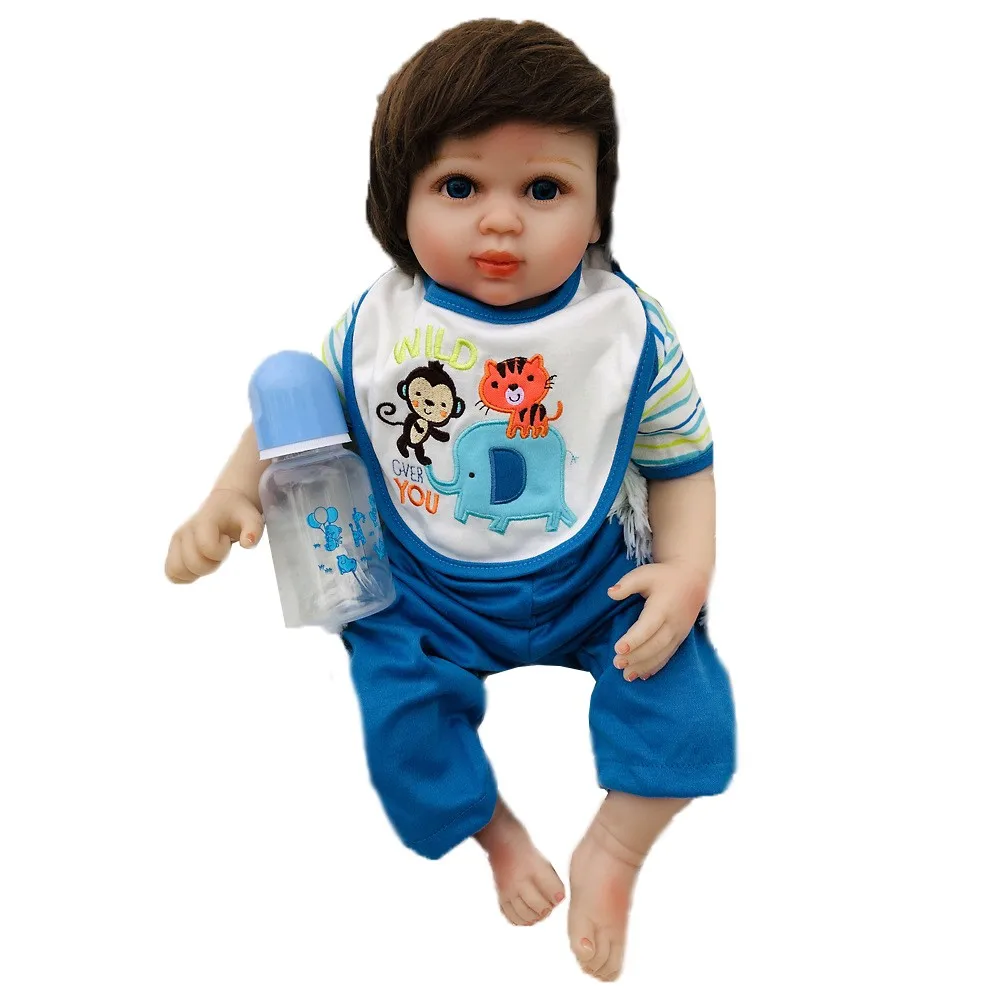 20 Дюймов 48-50 см Bebe Кукла реборн Мягкий Силиконовый мальчик девочка игрушка преждевременное реборн кукла подарок для синей одежды