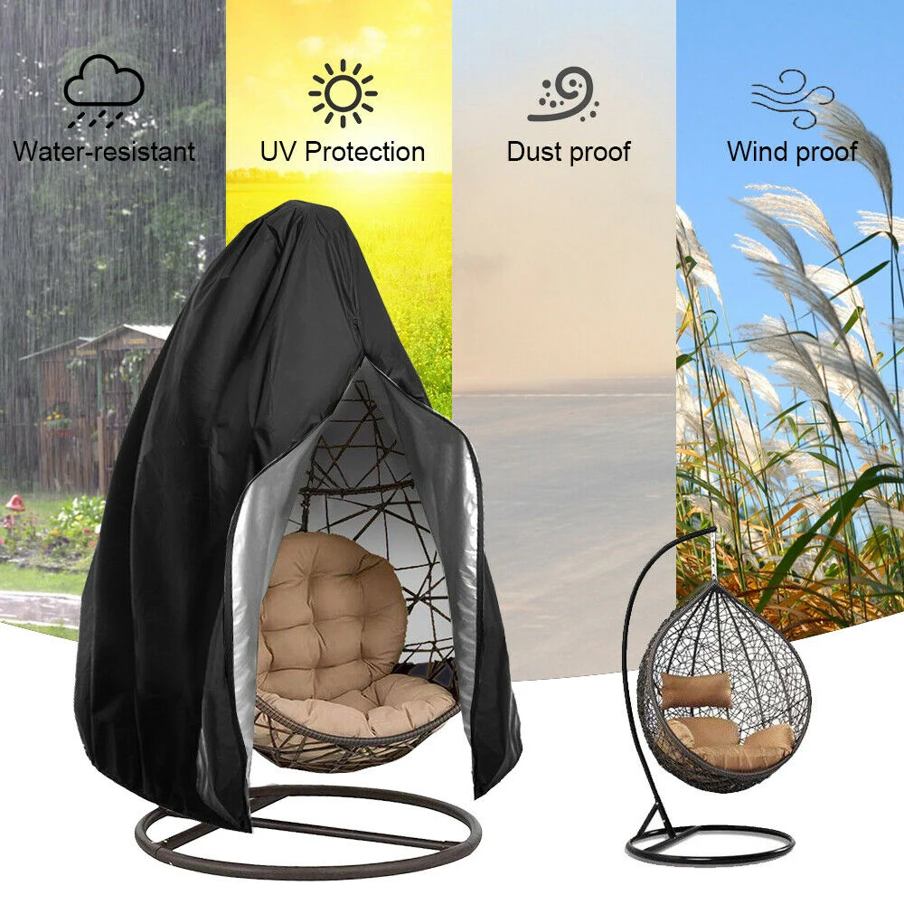 Waterproof Patio Chair Cover Egg Swing Chair Dust Cover Protector With Zipper Protective Case Outdoor Hanging
