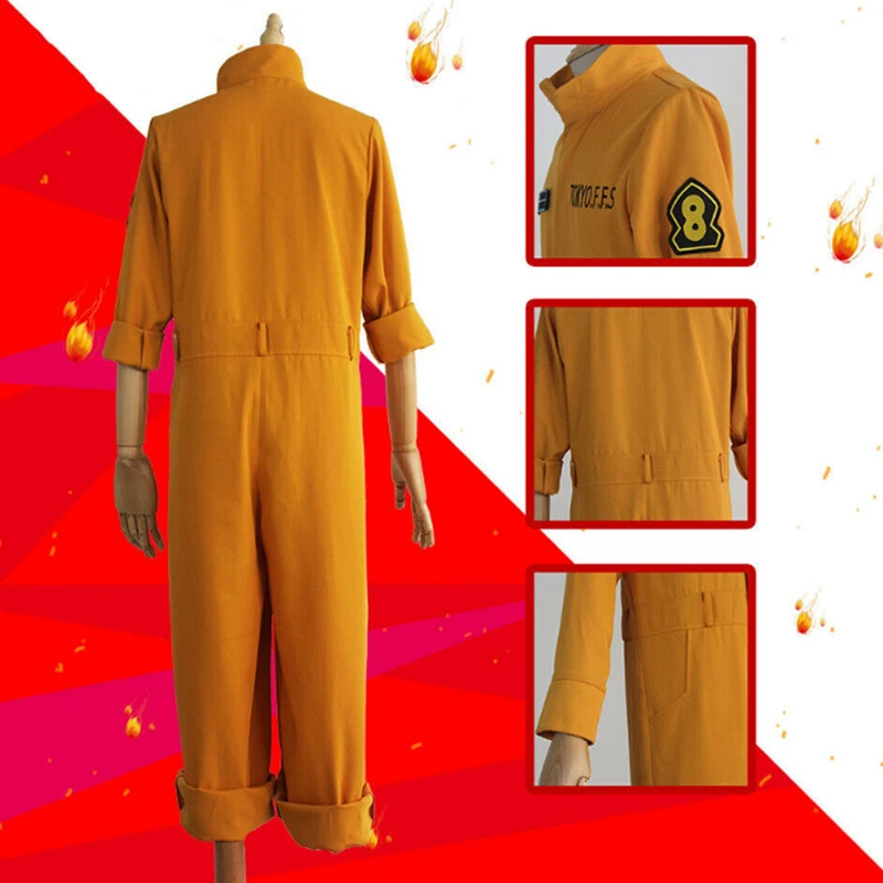 Enen no Shouboutai Fire Force комбинезон для косплея Shinra Kusakabe Костюм Форма пожарного Хэллоуина Комбинезоны