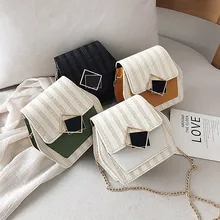 Сумки контрастного цвета для женщин женская сумка на замке, тканые дорожные сумки на плечо, маленькая квадратная Сумка bolso mujer