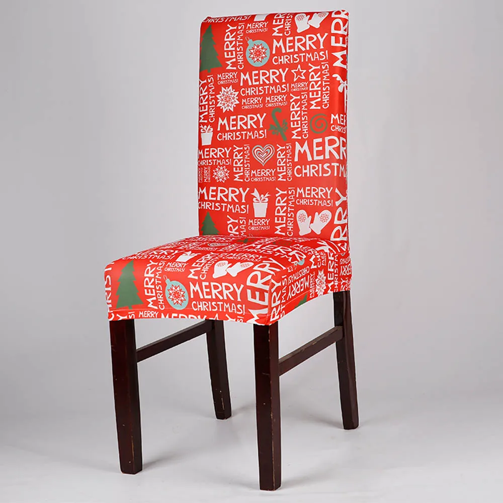 4pcs/lot Household Red/Green/White Elastic Stretch Spandex Chair Cover For Christmas New Year Ceremony Party Decoration