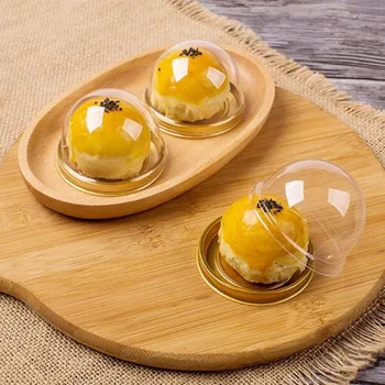

30pcs Plastic Mini Cupcake Boxes Clear Muffin Pod Dome Box Round Cake Packing Boxes Dessert Favor Container