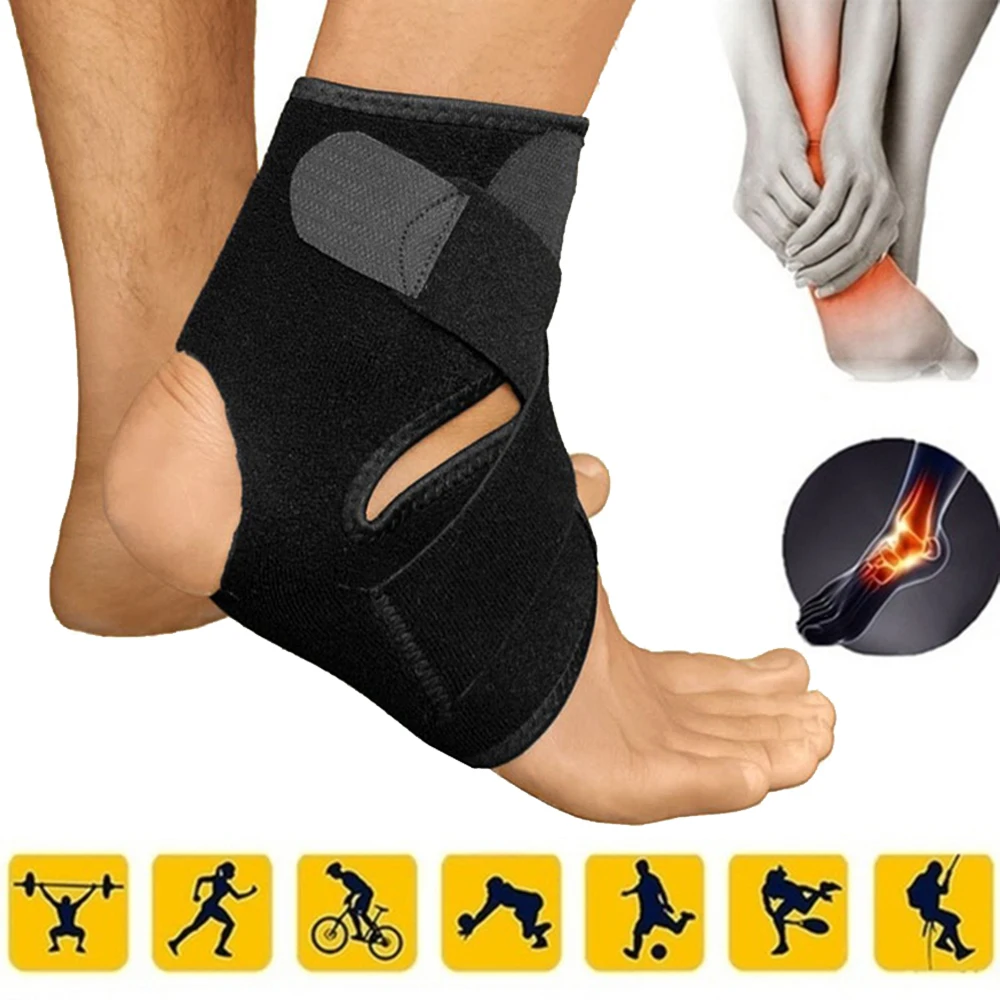 

Adjustable Ankle Support Pad Protection Elastic Bandage Ankle Brace Guard Sprains Injury Wrap Heel Pad for Basketball