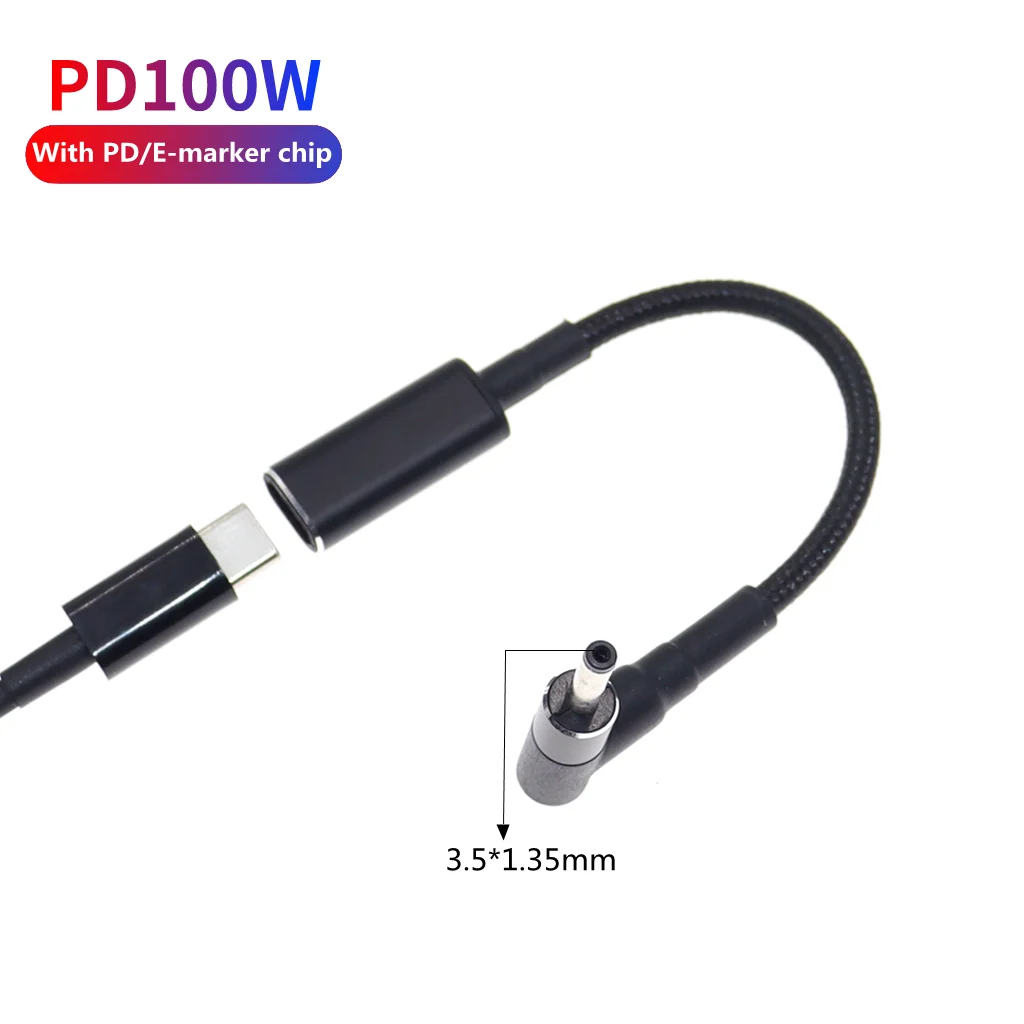 Кабель для быстрой зарядки USB Type-C PD 100 Вт штекер C Мама на 3 5*1 35 мм папа