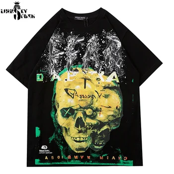 

Lindsey Seader 2020 T Shirt Skull Printed Women Men's Tee Shirts Short Sleeve Fashion Loose Style Tees Hip Hop Streetwear