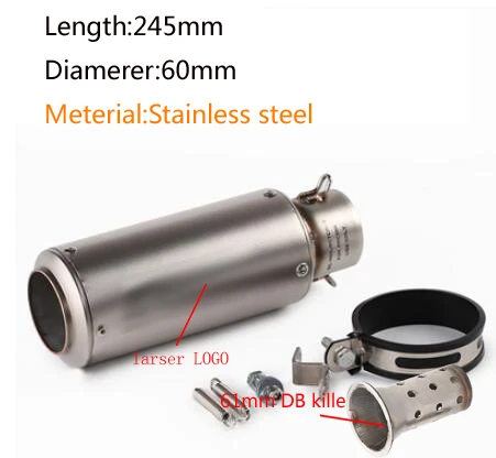 a14-60mm 51 мм/60 мм выхлопная труба мотоцикла с DB killer выхлопная труба мотоцикла глушитель для gp-project выхлопная труба из углеродного волокна - Цвет: a14-60mm