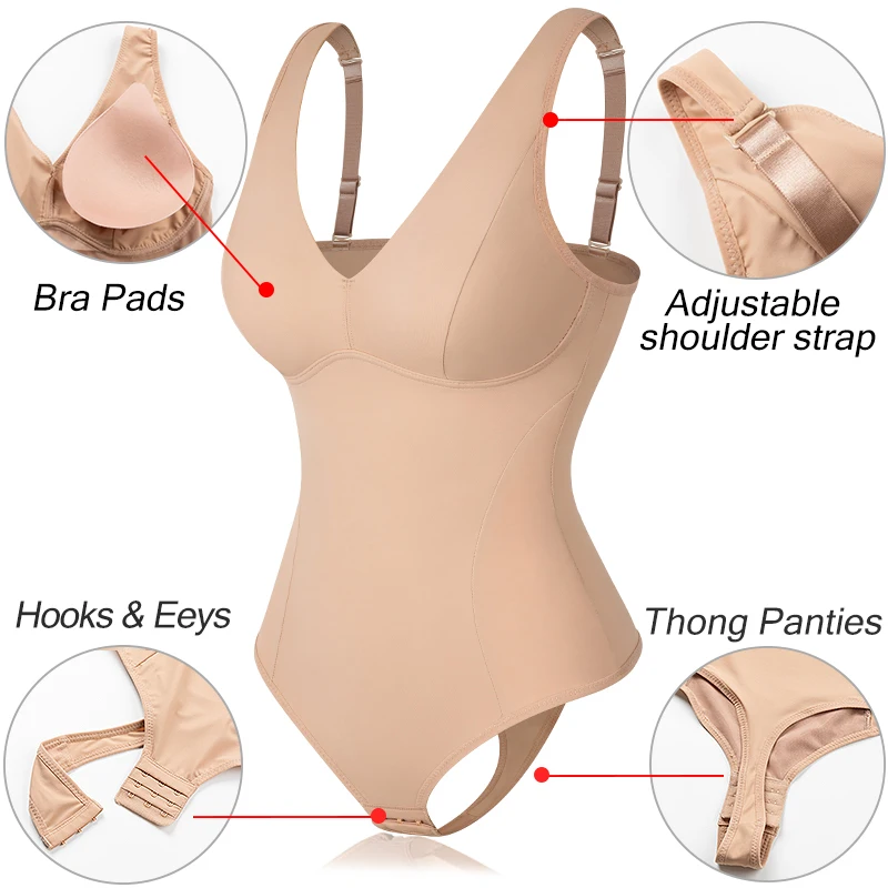 Shapewear For Women Tummy Control Body Shaper Hook Open Bodysuits
