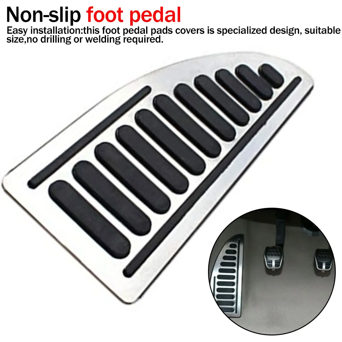

Stainless Steel Footboard Pedal Foot Rest Pedal Cover Case Fit For Ford Focus Mondeo 2.32.0T Fiesta