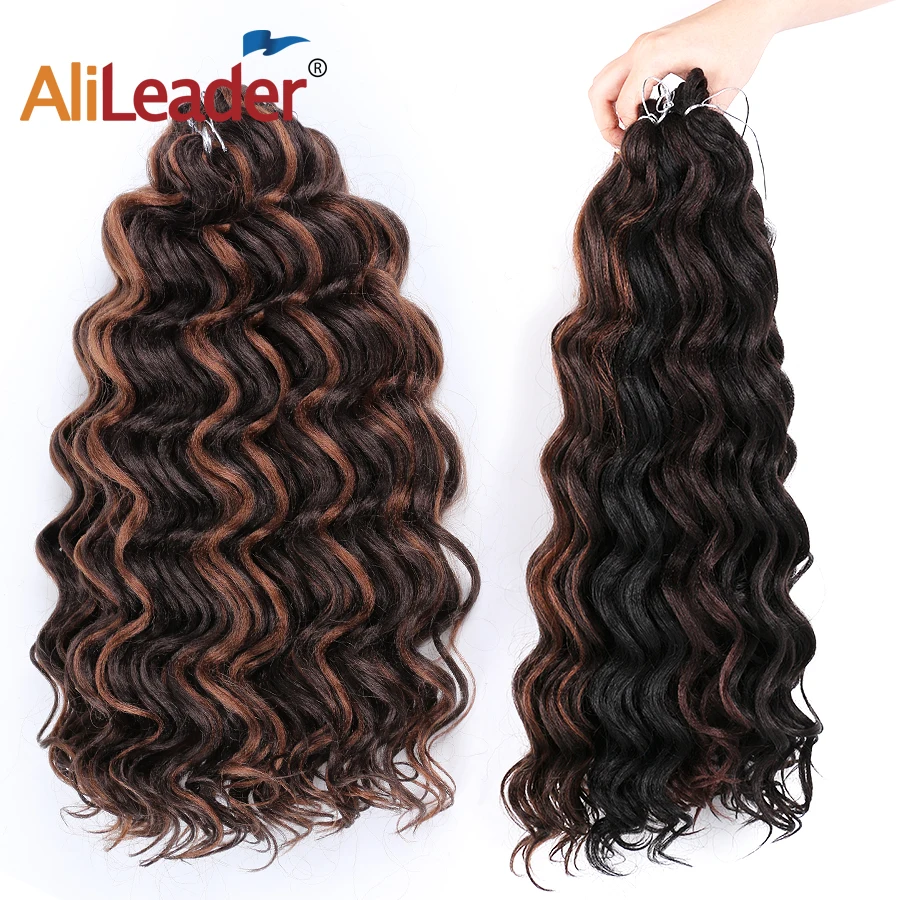 

AliLeader Women Deep Wave Crochet Braiding 20 Inch Crochet Hair Extension With 4 Colors Synthetic Low Tempreture Fiber