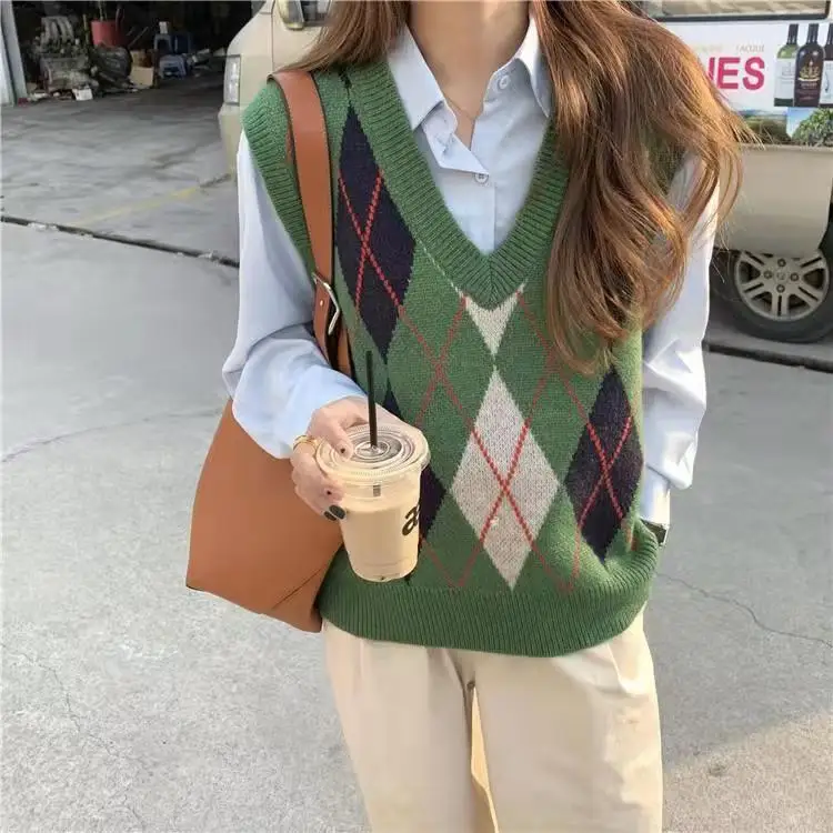 Loose Sleeveless Pullovers Knitted Vest 