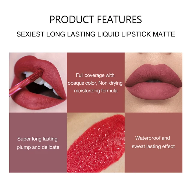 1Pcs Nude Glitter Shimmer Lipstick Waterproof Long Lasting Moist Lip Gloss  Colorful Lipgloss Sexy Women Glitter Liquid Makeup 5