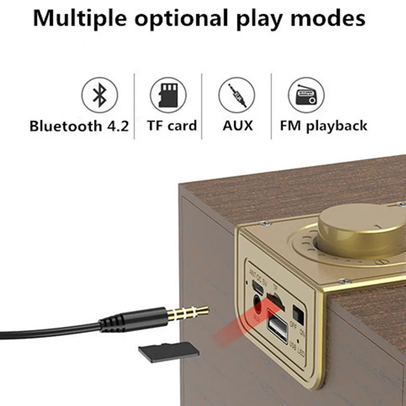 Magic V5 Деревянный Ретро домашний Bluetooth динамик мобильный телефон открытый беспроводной Bluetooth аудио машина беспроводной настольный аудио