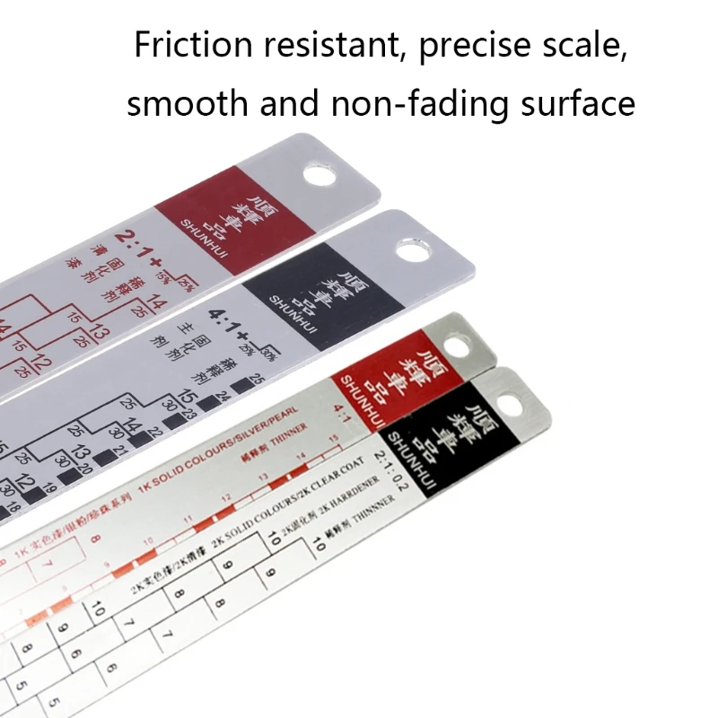 Paint Ruler Mixing Tool Standard Car Paint Ruler Tool Black/R-ed Rulers