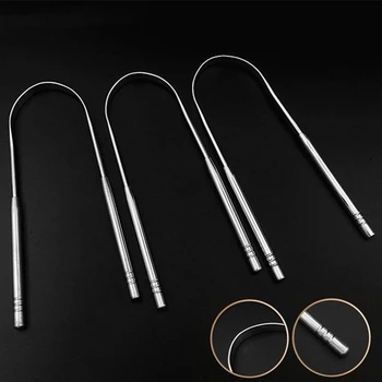 

Stainless Steel Tongue Scraper Cleaner Fresh Breath Cleaning Tongue Loaded Toothbrush Dental Oral Hygiene Care Tools for Adults