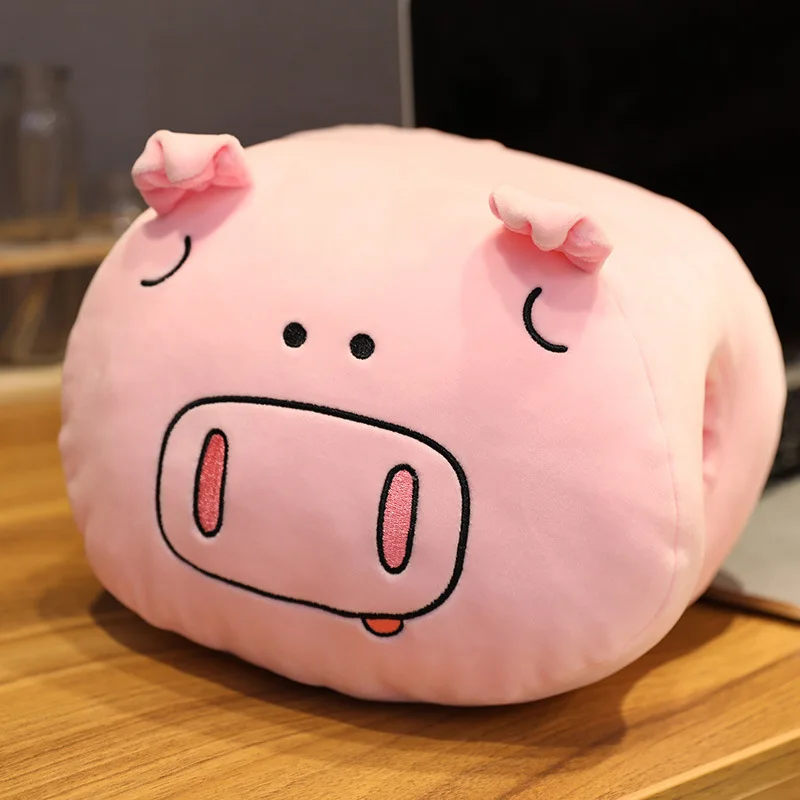 Детская плюшевая игрушка мягкая игрушка Диван мультяшная Подушка Детская комната Декор Офисная подушка для сна подушка для автомобиля зима теплая подушка для рук - Цвет: Pink pig