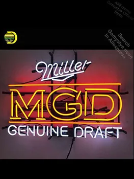 

Neon Sign for Miller MGD Genuine Draft Neon Bulb sign Business Display Handmade Glass coron neon signs zipp lighter Cold Neon